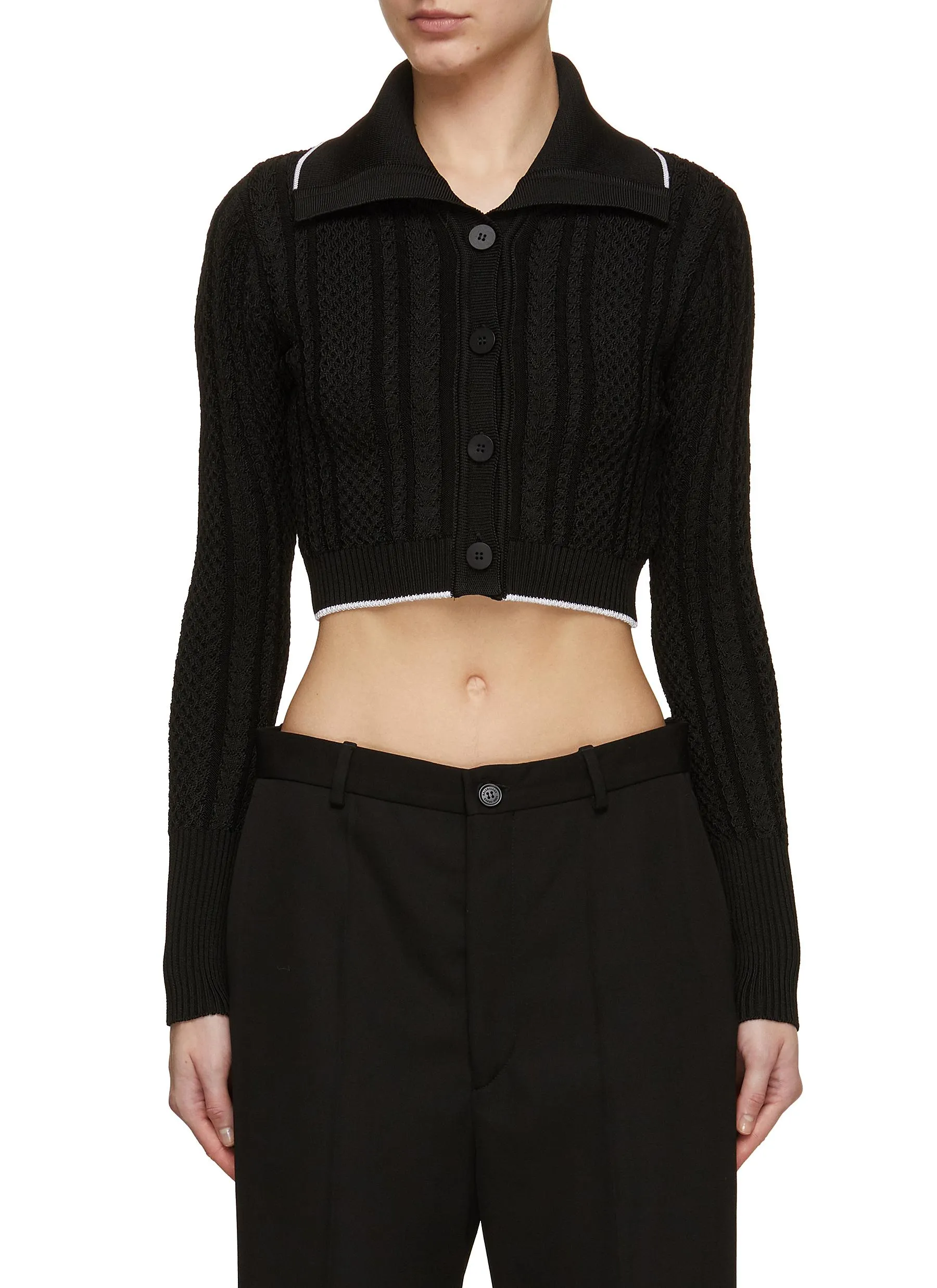 -----------JACQUEMUS ---- ------------ ----Le Cardigan Bela Cropped Cardigan --