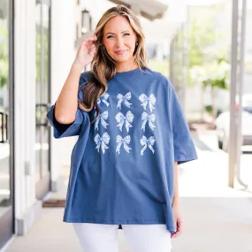 A Moment For The Bow Boyfriend Tee, Navy