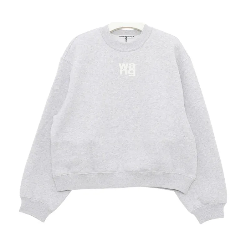 Alexander Wang  |Crew Neck Street Style Long Sleeves Plain Cotton Logo