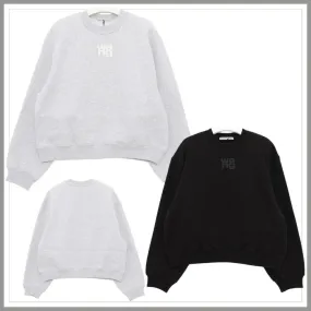 Alexander Wang  |Crew Neck Street Style Long Sleeves Plain Cotton Logo