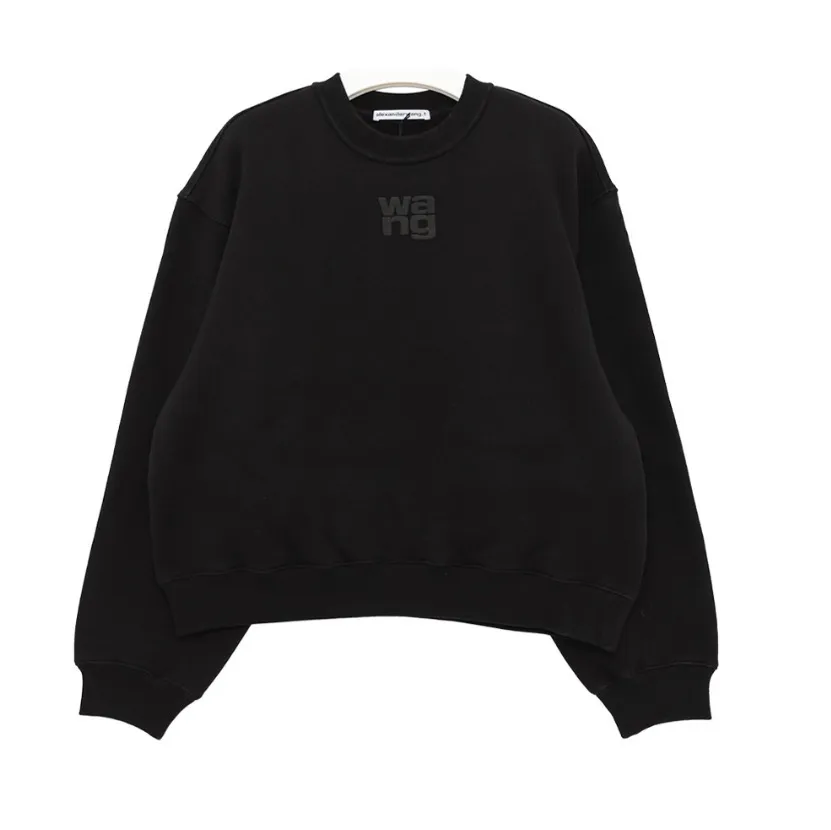 Alexander Wang  |Crew Neck Street Style Long Sleeves Plain Cotton Logo