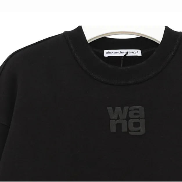 Alexander Wang  |Crew Neck Street Style Long Sleeves Plain Cotton Logo