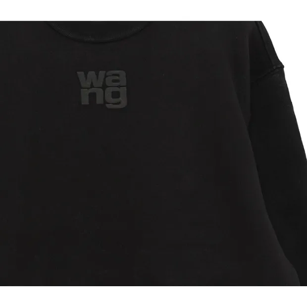 Alexander Wang  |Crew Neck Street Style Long Sleeves Plain Cotton Logo