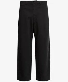 Allsaints Mens Koto Black Warden wide-leg mid-rise organic-cotton trousers