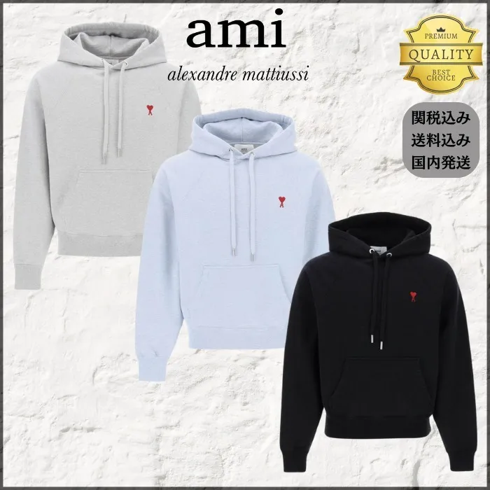 AMI PARIS  |Heart Unisex Long Sleeves Plain Cotton Logo Loungewear