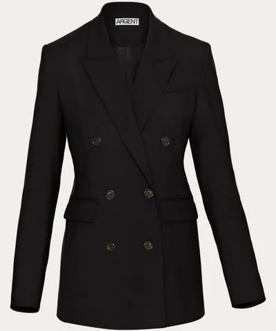 Argent Women's Double-Breasted Wool Blazer