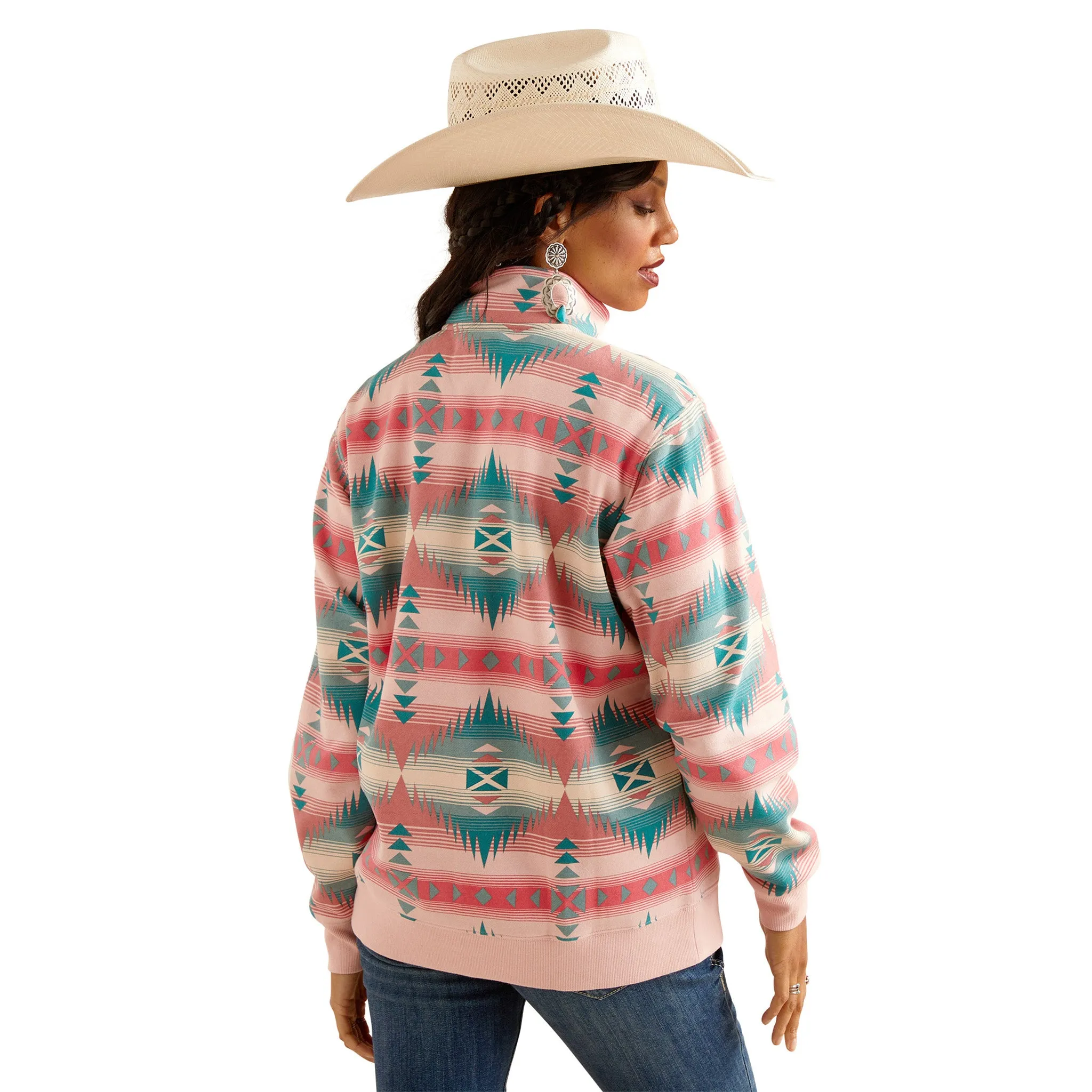 Ariat Pink/Turquoise Aztec 1/4 Zip