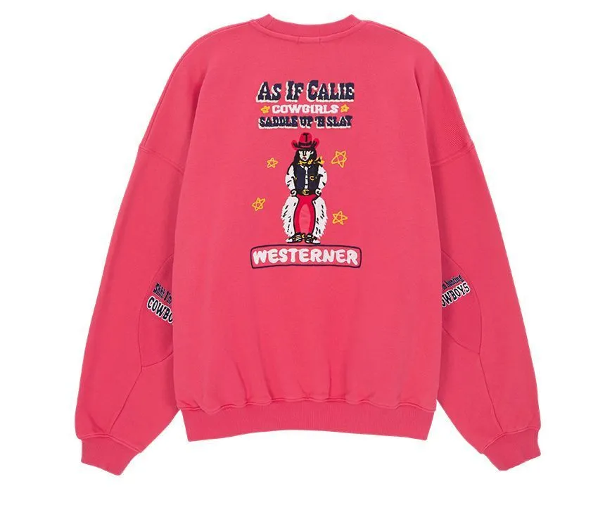 as if calie  |Street Style Bi-color Long Sleeves Logo