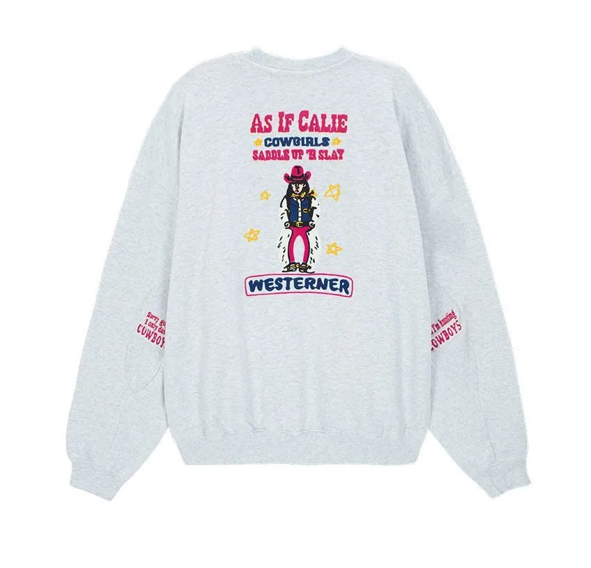 as if calie  |Street Style Bi-color Long Sleeves Logo