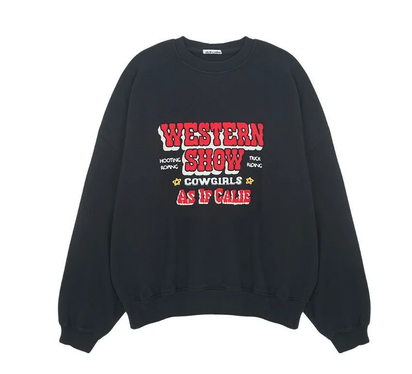 as if calie  |Street Style Bi-color Long Sleeves Logo