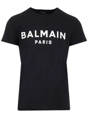 Balmain Flocked Logo Crewneck T-Shirt