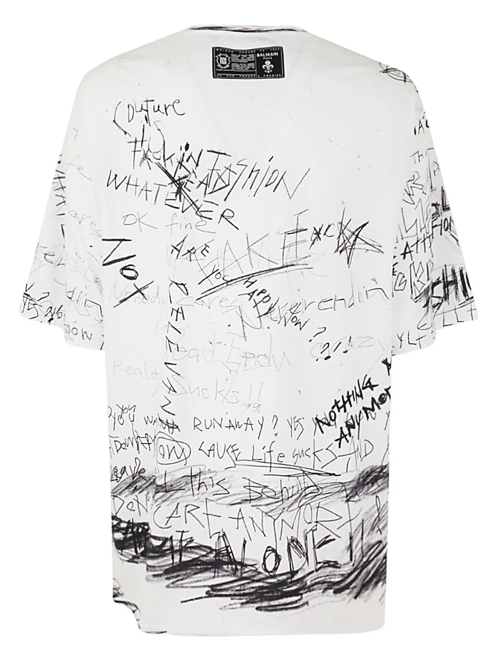 Balmain Oversized Go Away Printed T-Shirt