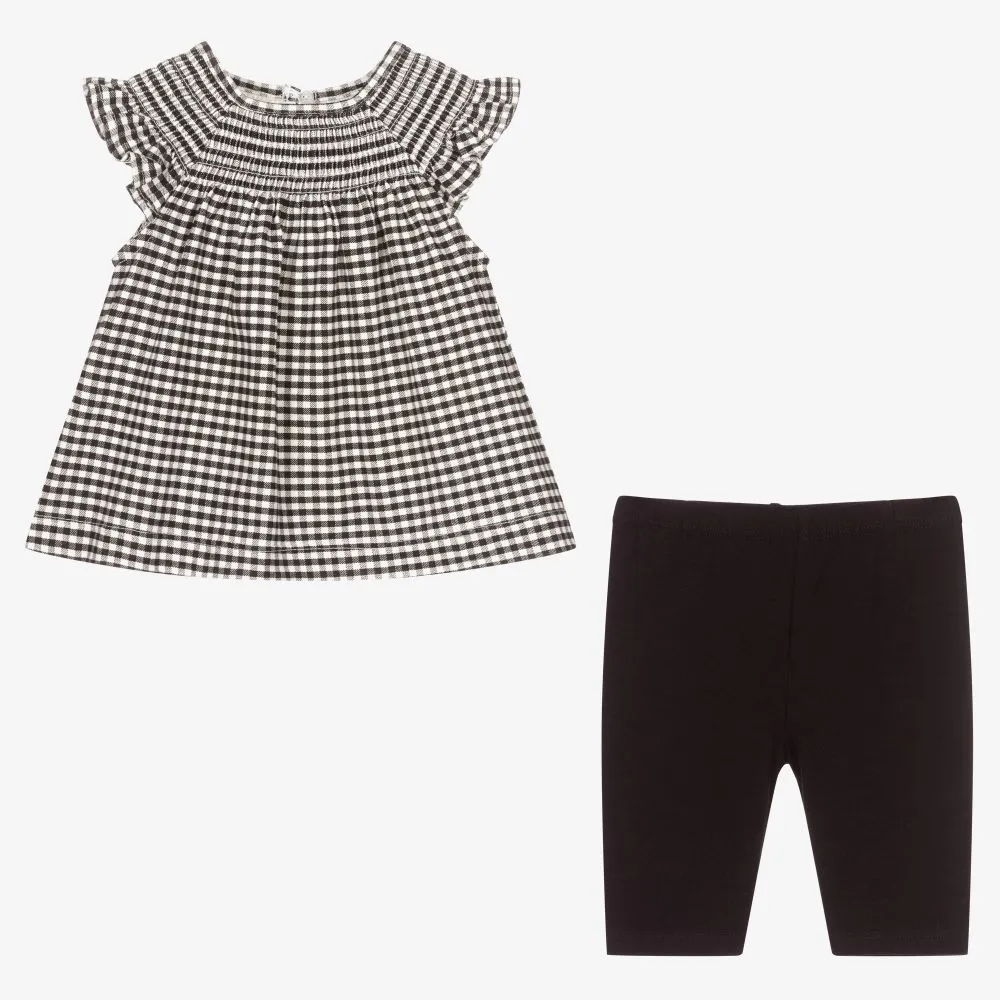 Black Gingham Leggings Set