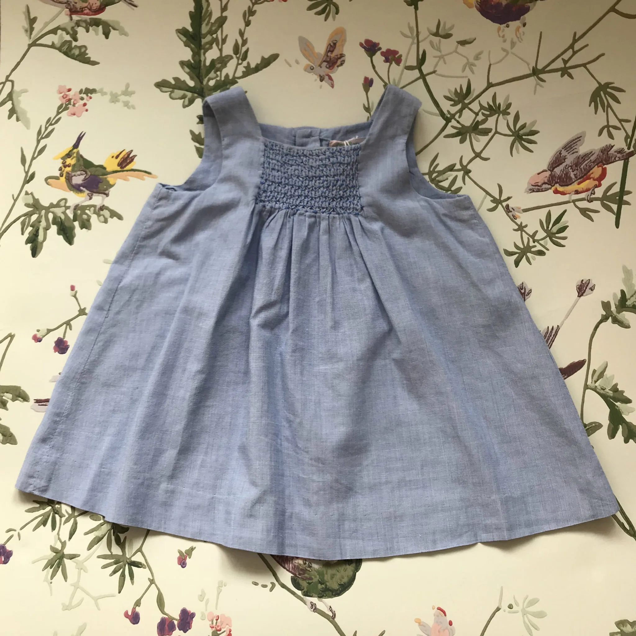 Bonpoint Chambray Summer Dress With Smocking