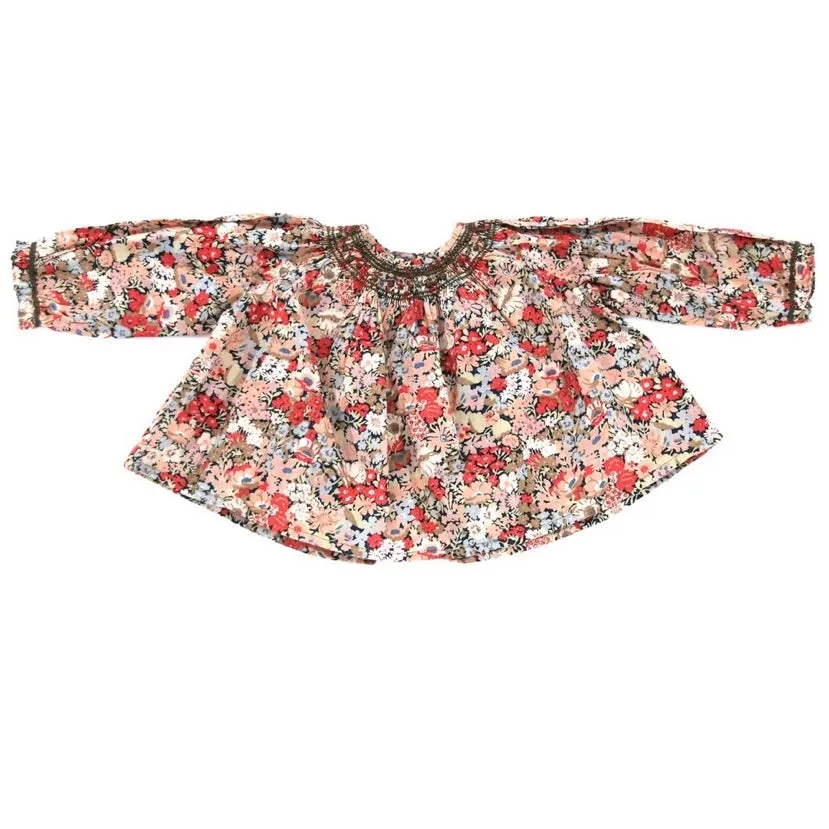 Bonpoint Liberty Print Smocked Blouse