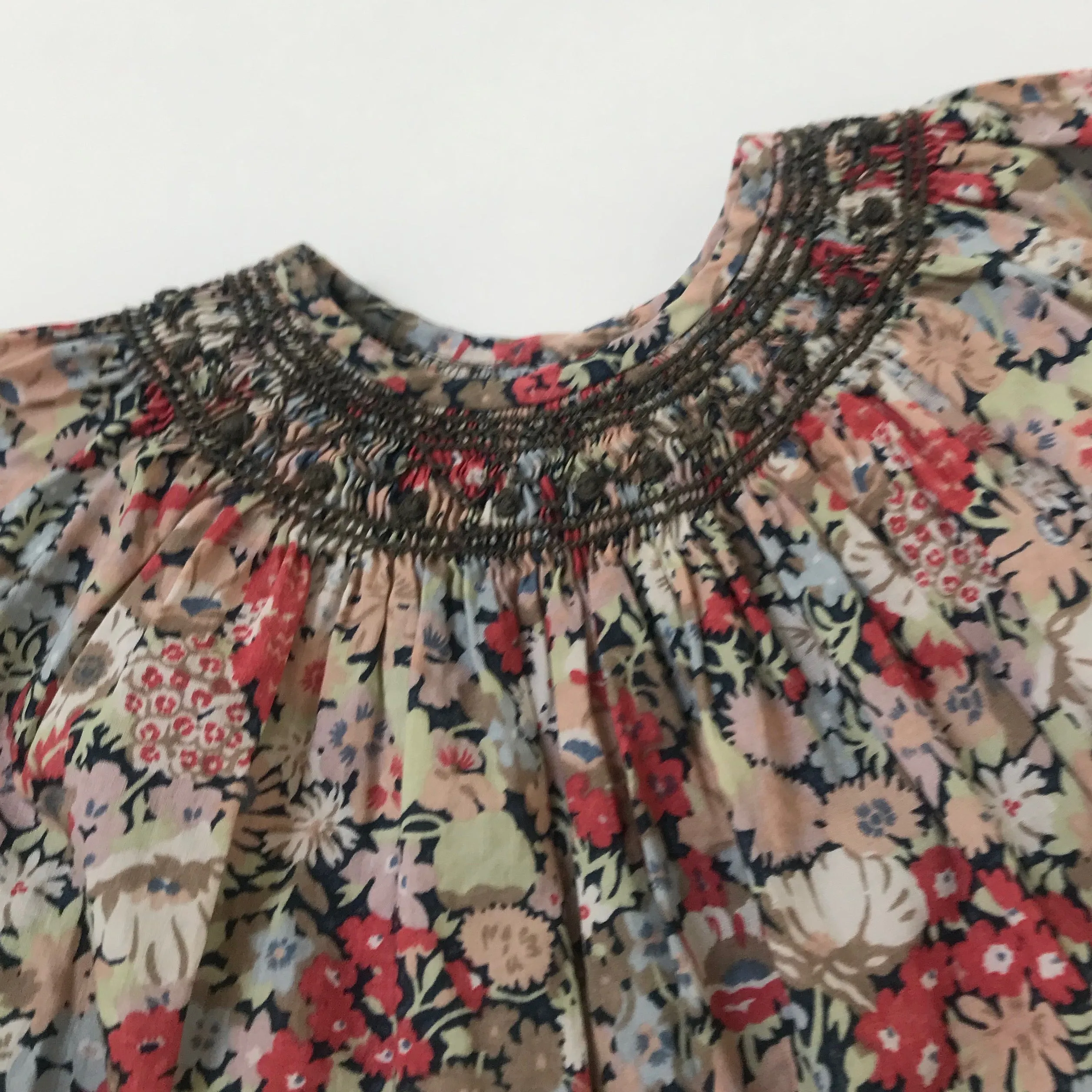 Bonpoint Liberty Print Smocked Blouse