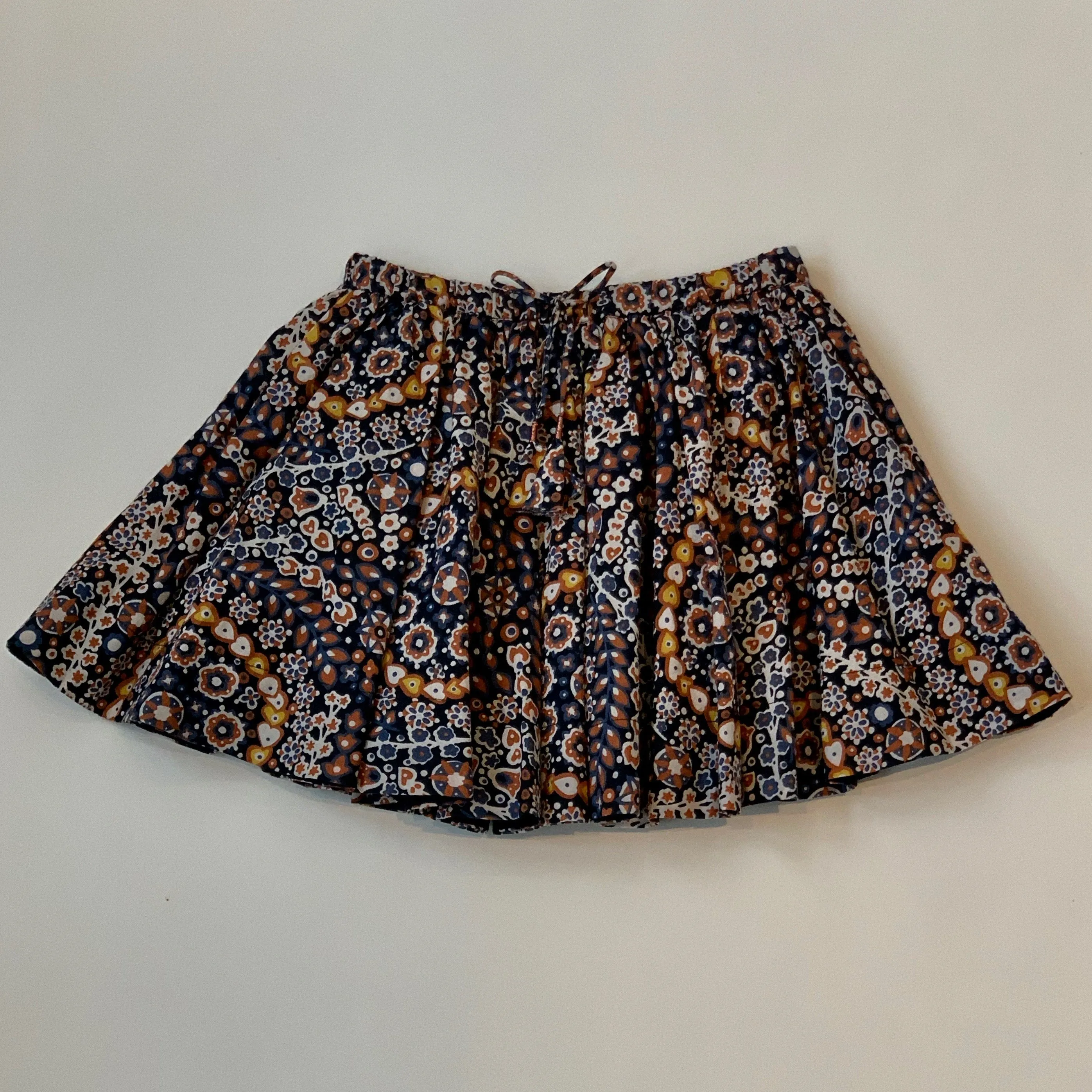 Bonpoint Navy Cotton Print Skirt : 6 Years