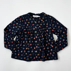 Bonpoint Navy Floral Blouse With Collar: 6 Years