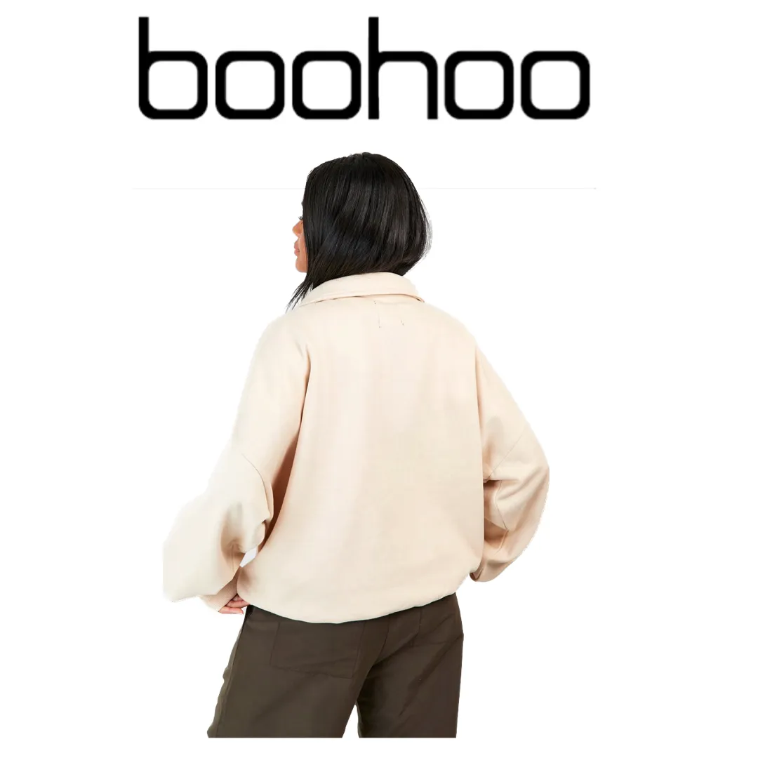 boohoo  |Unisex Street Style Long Sleeves Plain Oversized Logo