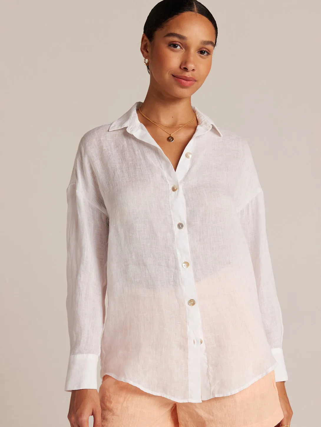 Boyfriend Button Down Shirt - White