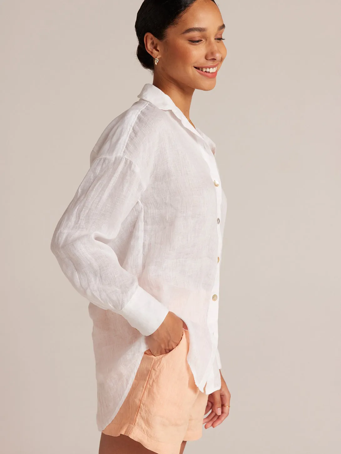 Boyfriend Button Down Shirt - White