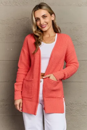 Bright & Cozy Waffle Knit Cardigan