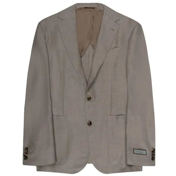 Canali Wool, Silk & Linen Blazer Taupe