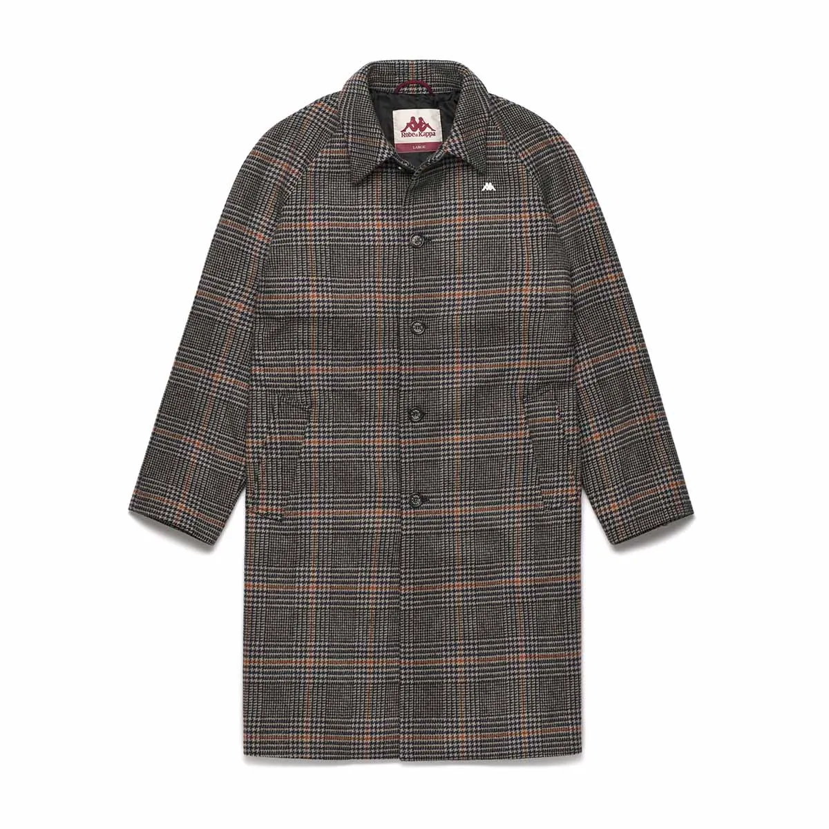 Cappotto ROBE DI KAPPA patch logo tartan grigio