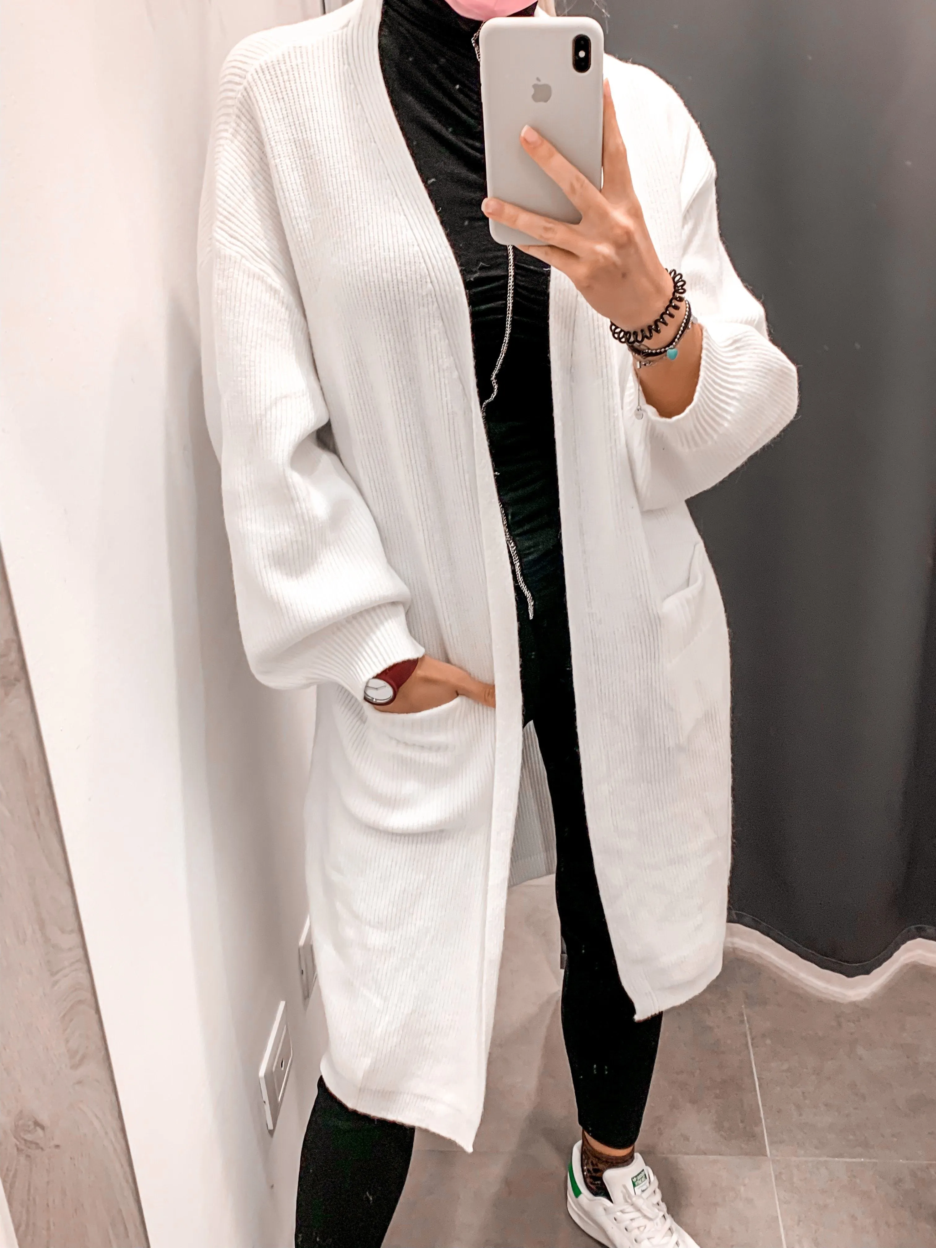 Cardigan lungo bianco