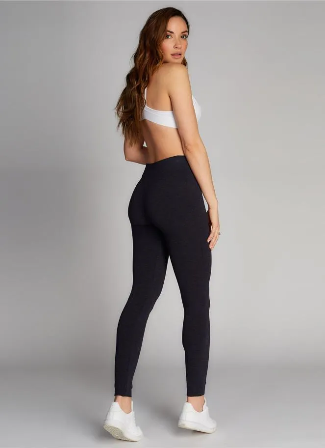 C'est Moi Bamboo Heathered Leggings in Black