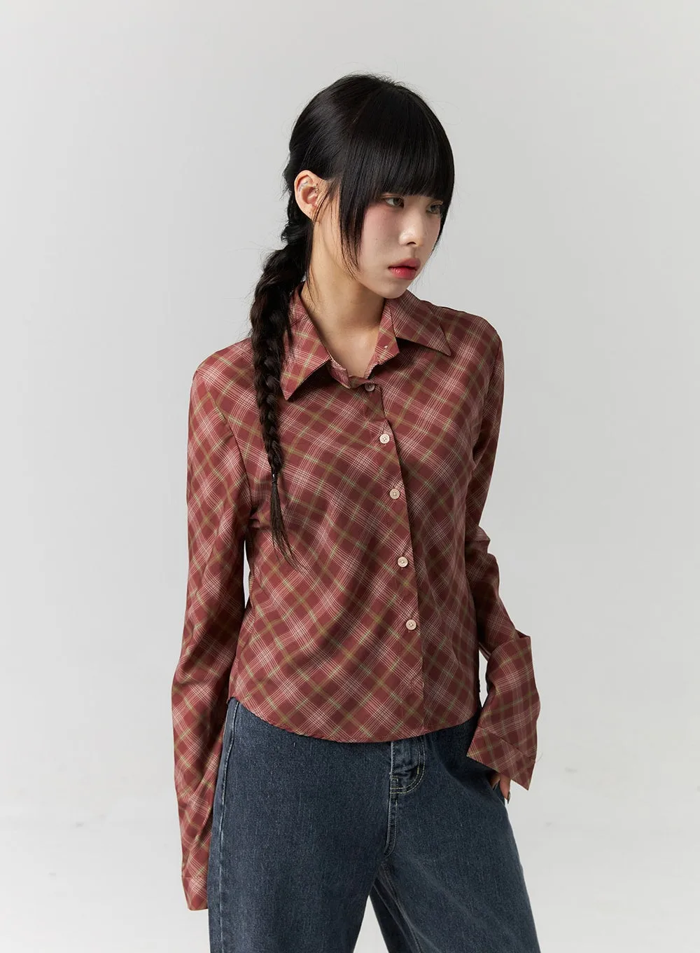 Checkered Button Down Shirt CS318