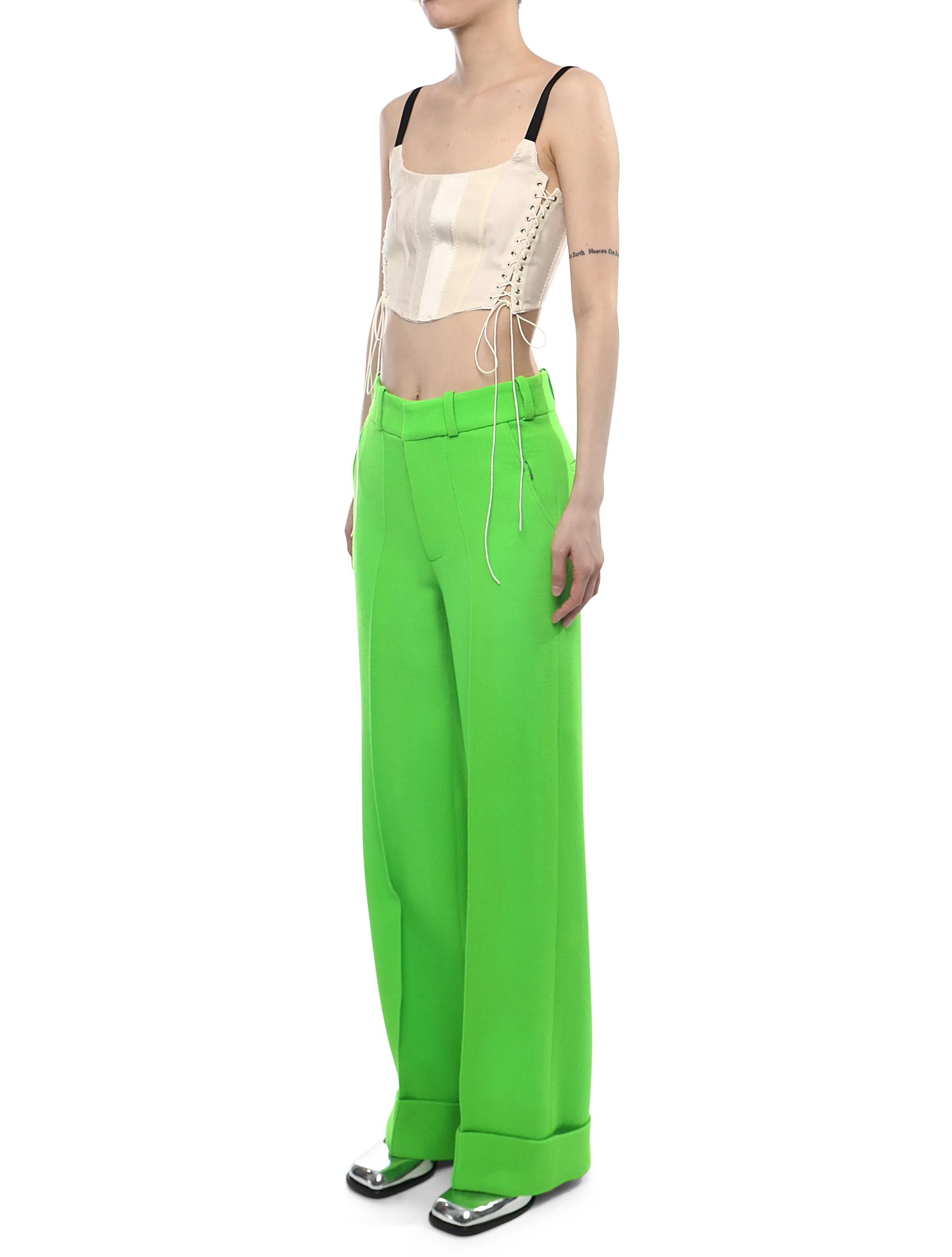 Christopher Kane Wide Leg Turn Up Trousers