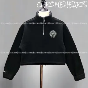 CHROME HEARTS  |Unisex Street Style Long Sleeves High-Neck Logo