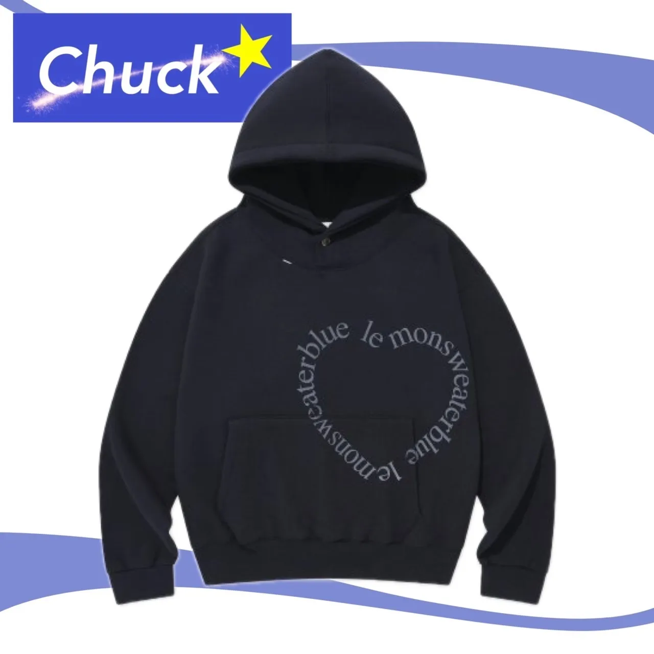 CHUCK  |Heart Street Style Long Sleeves Oversized Logo