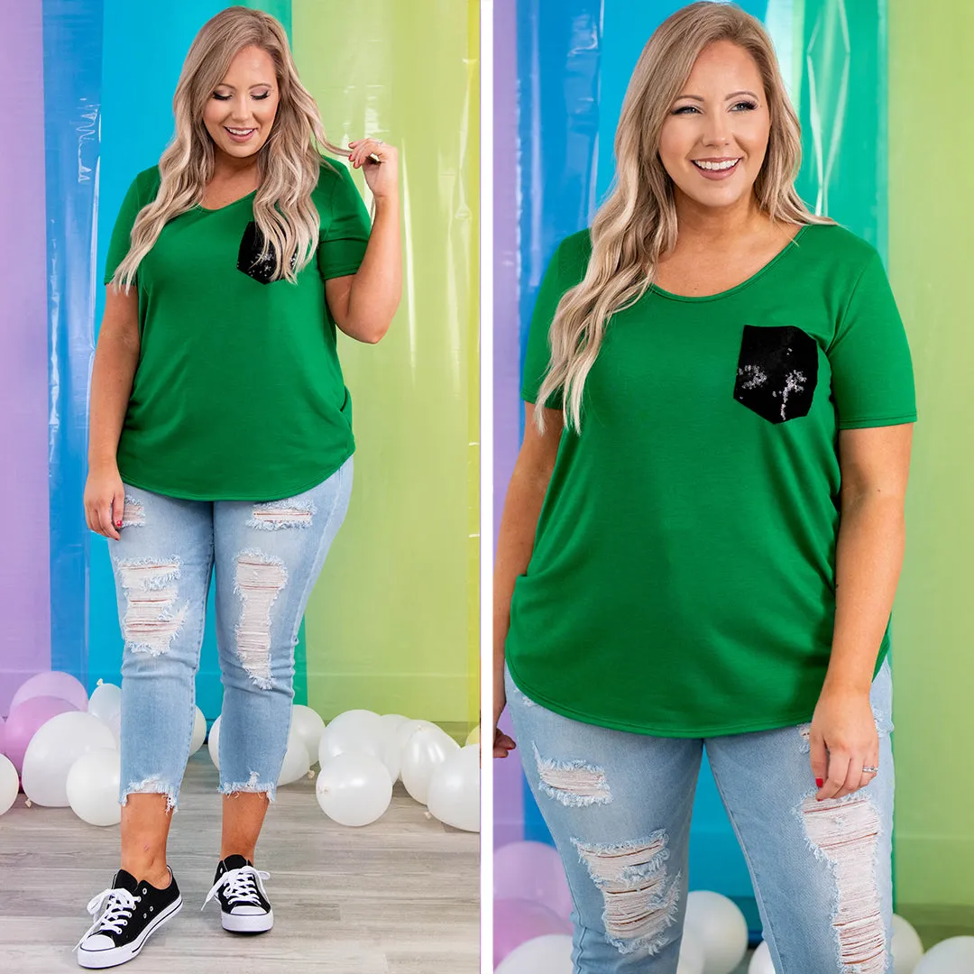 City Sparkles Top, Kelly Green