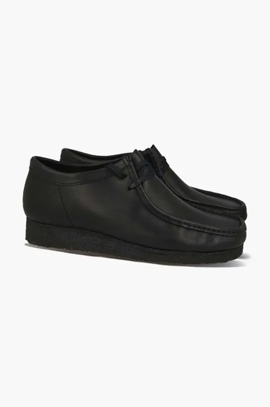 Clarks leather shoes Wallabee black color