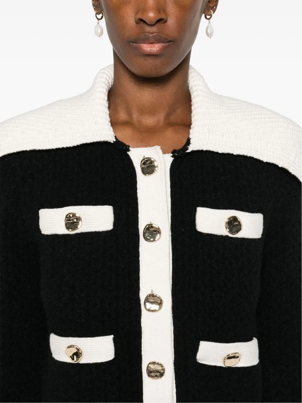 CONTRAST-TRIM CARDIGAN