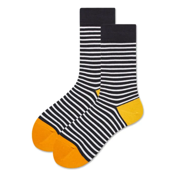 Crew Socks | French Stripes | Black