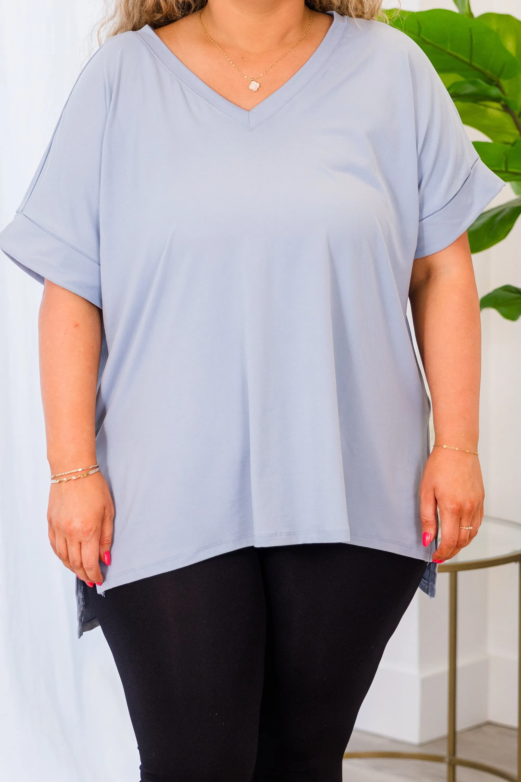 Daily Efforts Top, Ash Blue