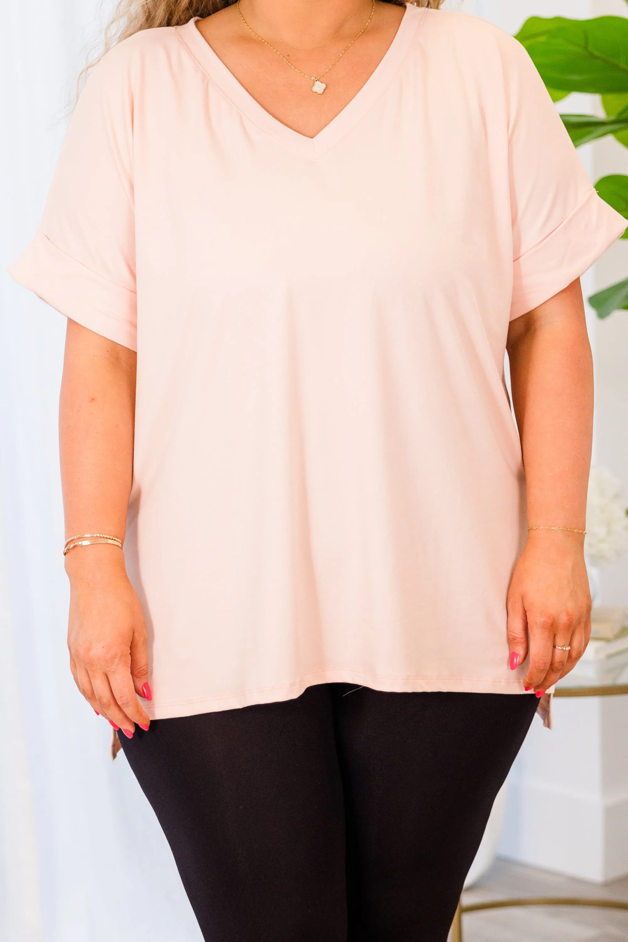 Daily Efforts Top, Cream Pink