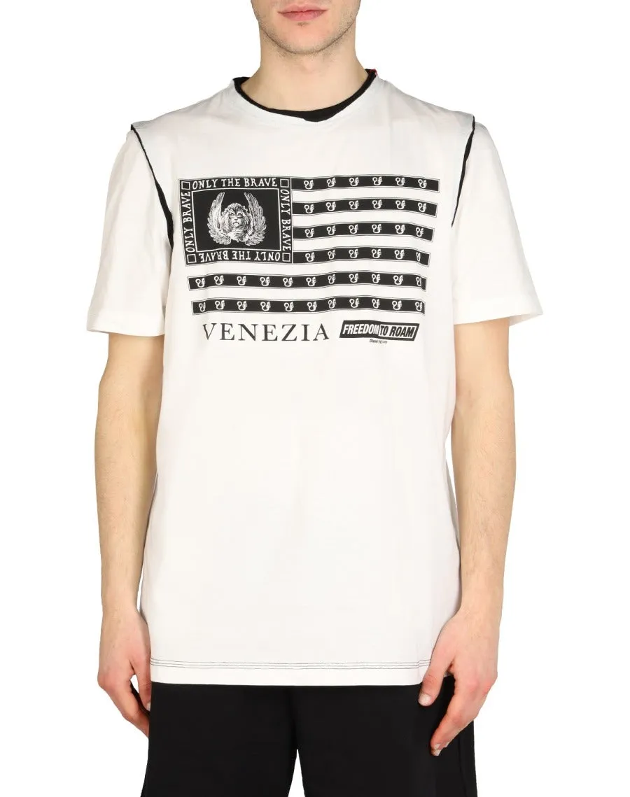 Diesel T-Rolland Graphic Printed Crewneck T-Shirt