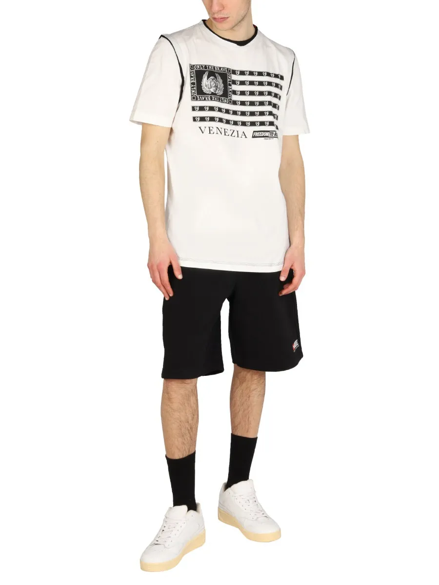 Diesel T-Rolland Graphic Printed Crewneck T-Shirt