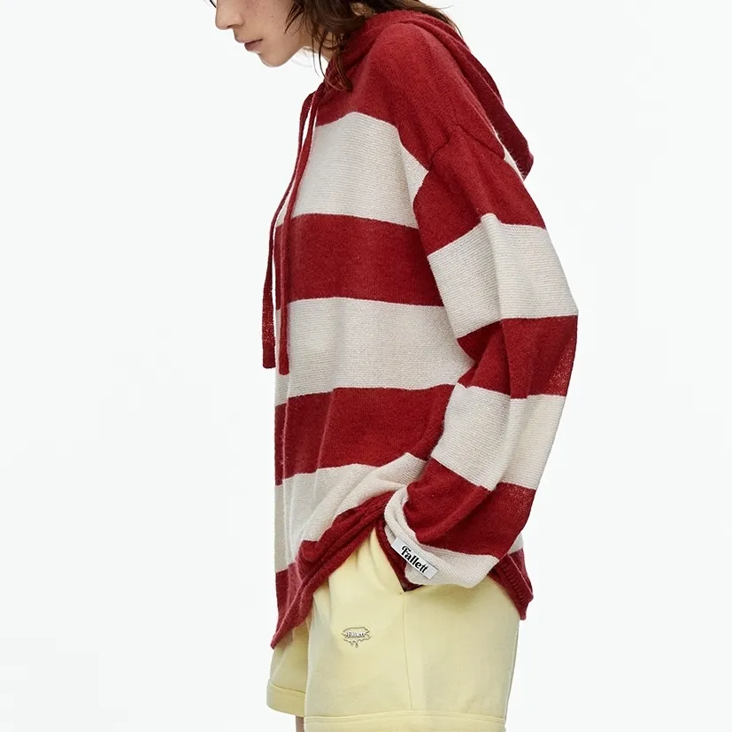 Fallett  |Stripes Unisex Street Style Long Sleeves Oversized Hoodies