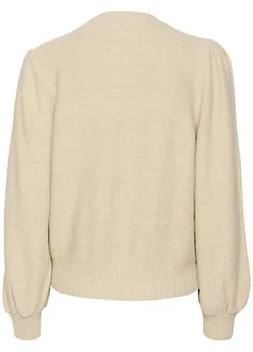 Felli Round Neck Button Cardigan by Saint Tropez | Look Again