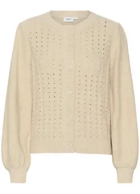 Felli Round Neck Button Cardigan by Saint Tropez | Look Again