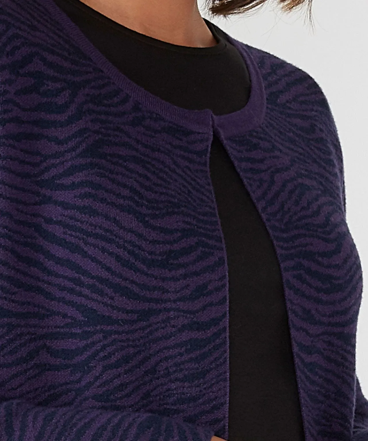 First Avenue Zebra Print Edge to Edge Cardigan