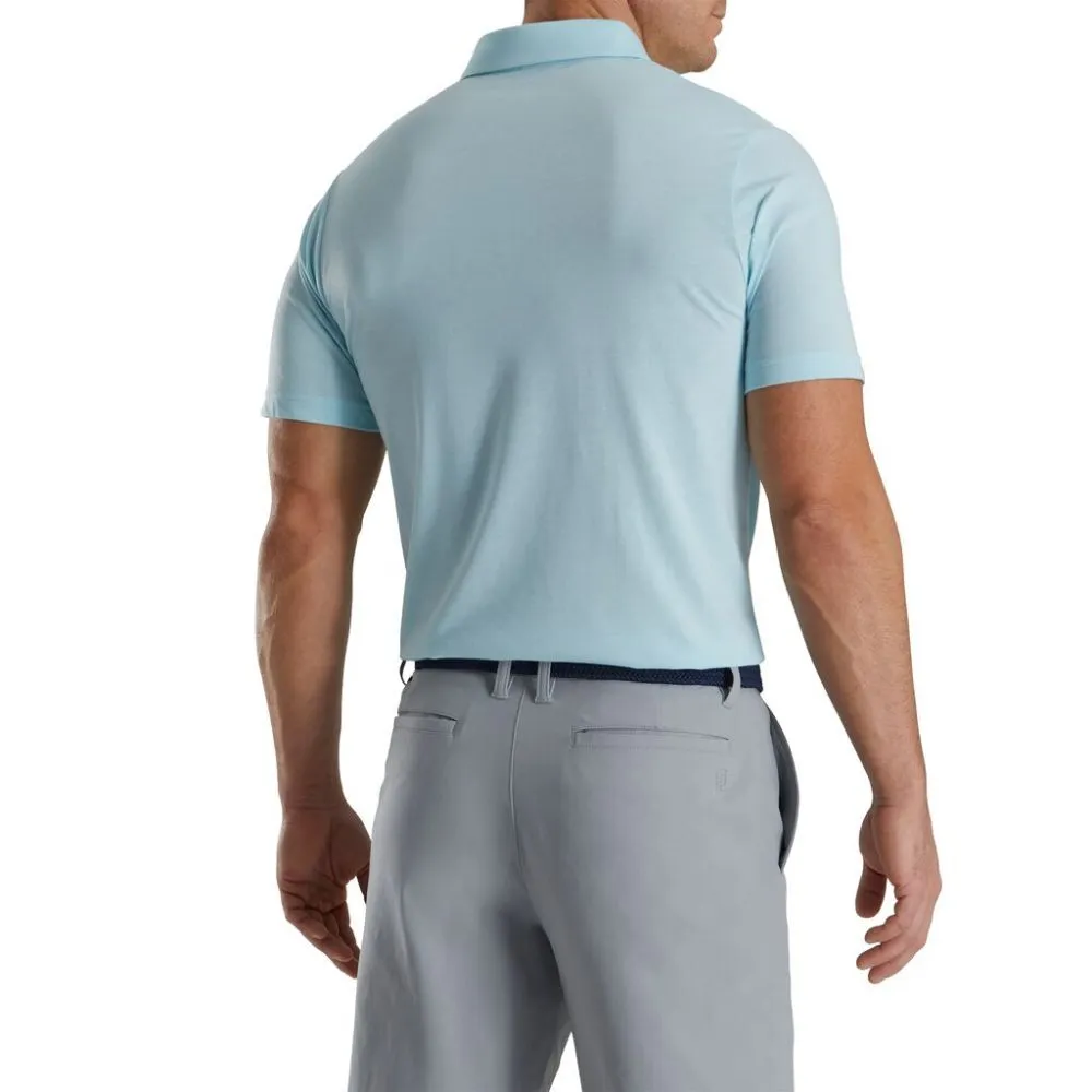 Footjoy Men's Athletic Fit Solid Jersey Golf Polo - Lagoon