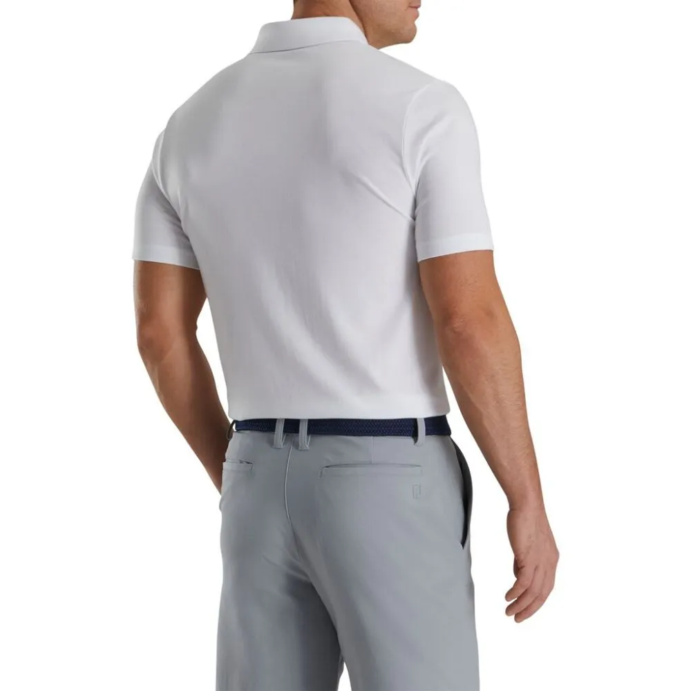 Footjoy Men's Athletic Fit Solid Jersey Golf Polo - Lagoon