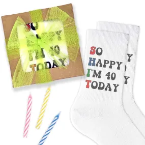 Funny Birthday Socks for Adults Personalized with Age