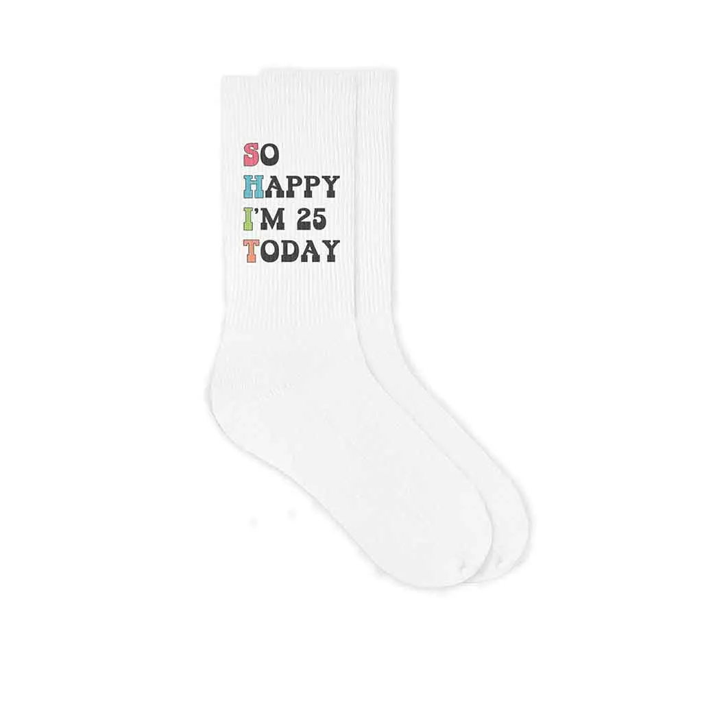 Funny Birthday Socks for Adults Personalized with Age